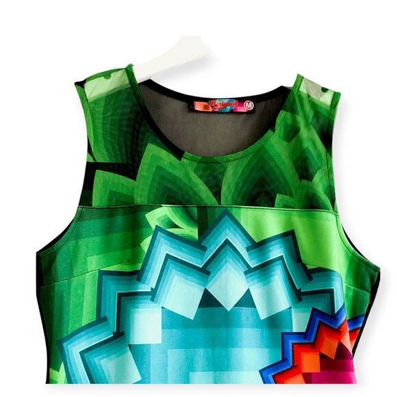 Desigual Multi-color Graphic Print Bodycon Dress, Size M - Picture 5 of 15